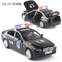 盒装1:32警车防暴车6轮加长悍马语音声光回力合金车模儿童玩具车 宝马535特警