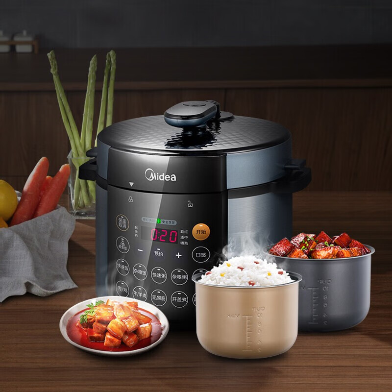 美的(Midea) 电压力锅双胆家用智能预约电高压力煲4-8人 电压力锅 MY-YL50Simple107高清大图