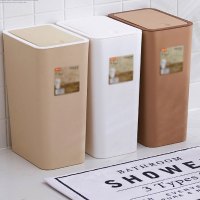 简约卫生间垃圾桶家用办公室创意卧室客厅厨房厕所塑料垃圾筒有盖长方形生活日用清洁用品