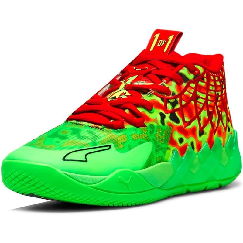 彪马(Puma)篮球鞋男款PUMA MB.01 Thermal透气缓震运动鞋绿红黄配