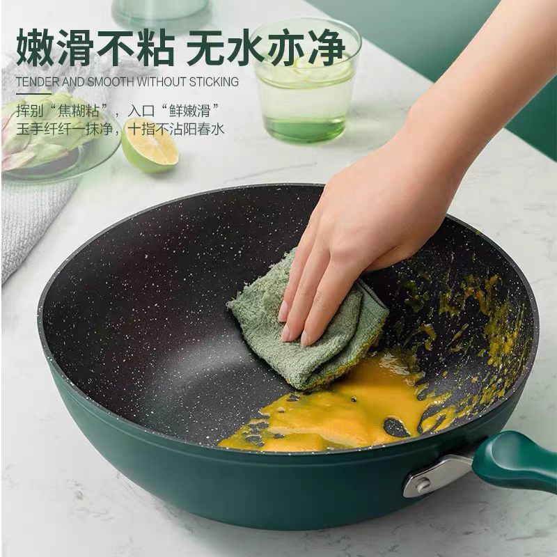 爱仕达(ASD)炒锅不粘锅晶石无油烟炒锅翡翠石系列平底炒菜锅电磁炉燃气灶通用 CL32V3Q 32cm