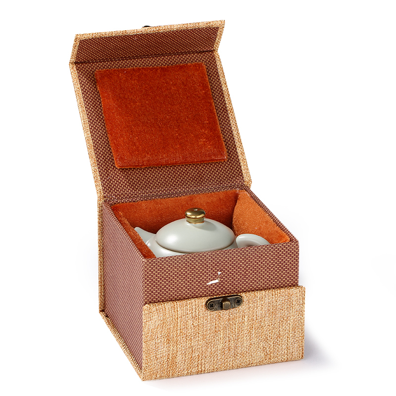 常生源 茶壶原矿汝窑汝瓷开片功夫茶具茶壶陶瓷泡茶壶 浮雕金西施壶