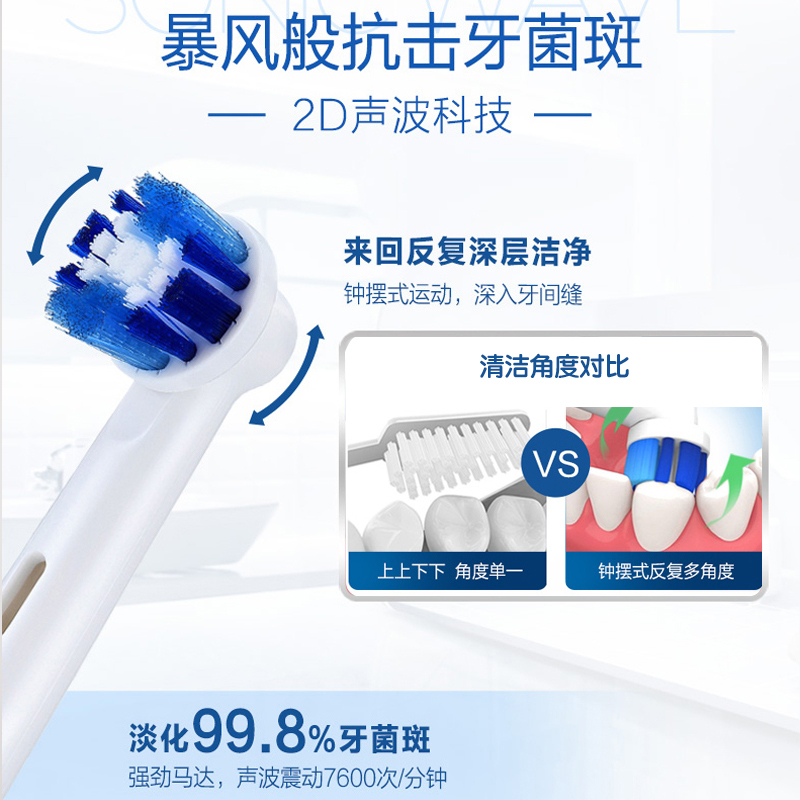博朗(BRAUN)德国原装进口欧乐B/oral-b旋转式充电式电动牙刷 成人 d12.513S 防过敏型