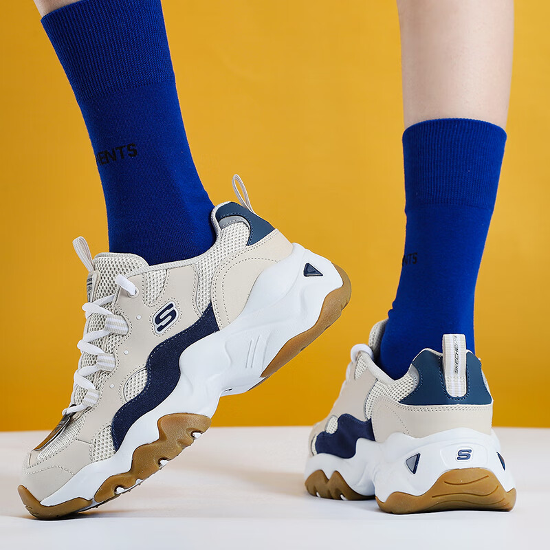 Skechers斯凯奇女鞋新款复古熊猫鞋轻质缓震运动休闲鞋149094-TNV ZP高清大图