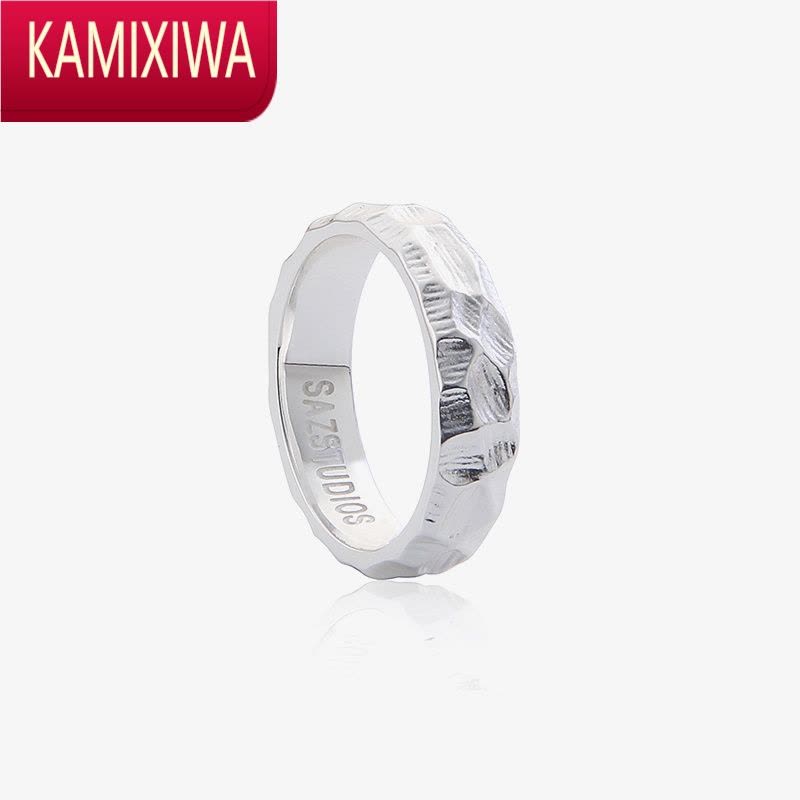 KAMIXIWASAZ 韩国小众设计师风格手工敲打纹理不规则戒指简约食指环潮图片
