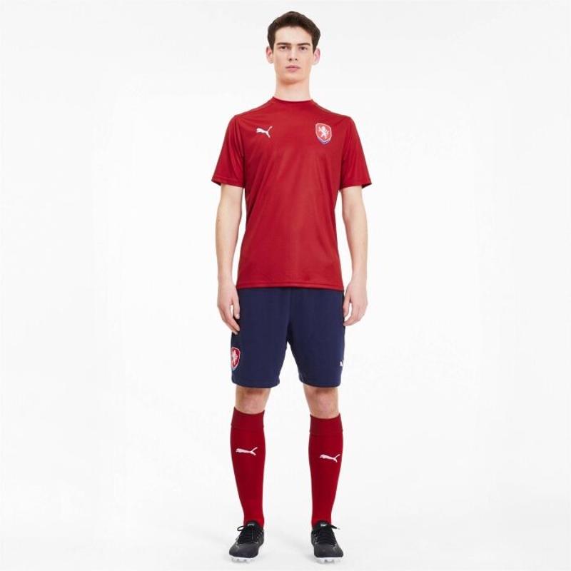 彪马(Puma)男士运动T恤捷克国家队比赛复刻版舒适透气球迷服饰高清大图