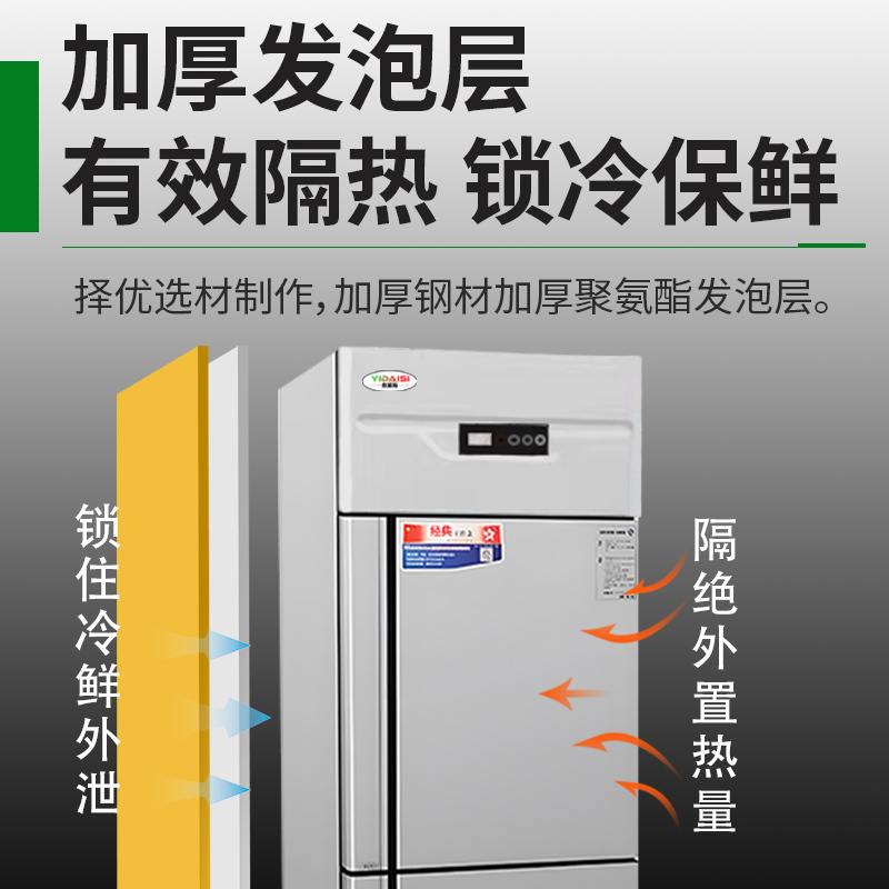 意黛斯(YIDAISI)商用立式二门冰箱冷柜 两门冷藏大容量展示柜 饭店酒店专用直冷冷藏款YDS-ZSZLLC-0.5C