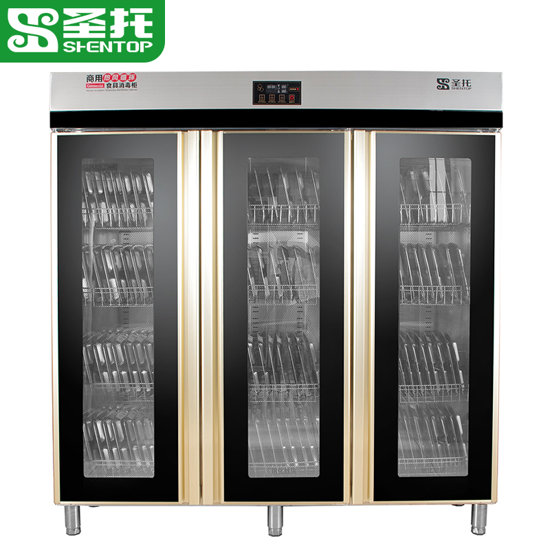圣托(Shentop)不锈钢商用消毒柜1500升 热风循环密胺餐具三门保洁柜 大型酒店工程消毒碗柜 YTD1500-R3