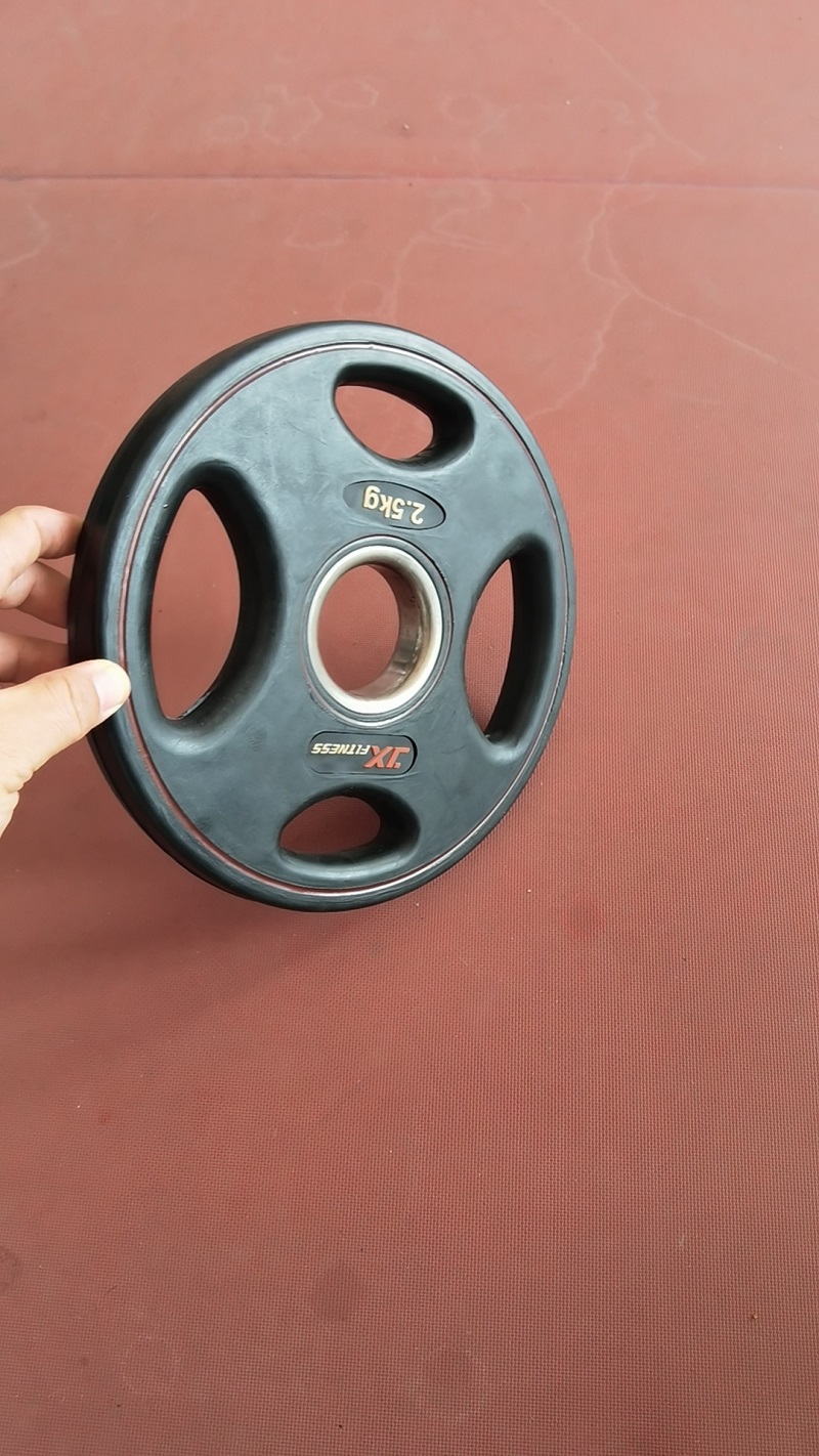 军霞(JUNXIA) 包胶铃片 四孔杠铃片 2.5KG/只 两只装高清大图