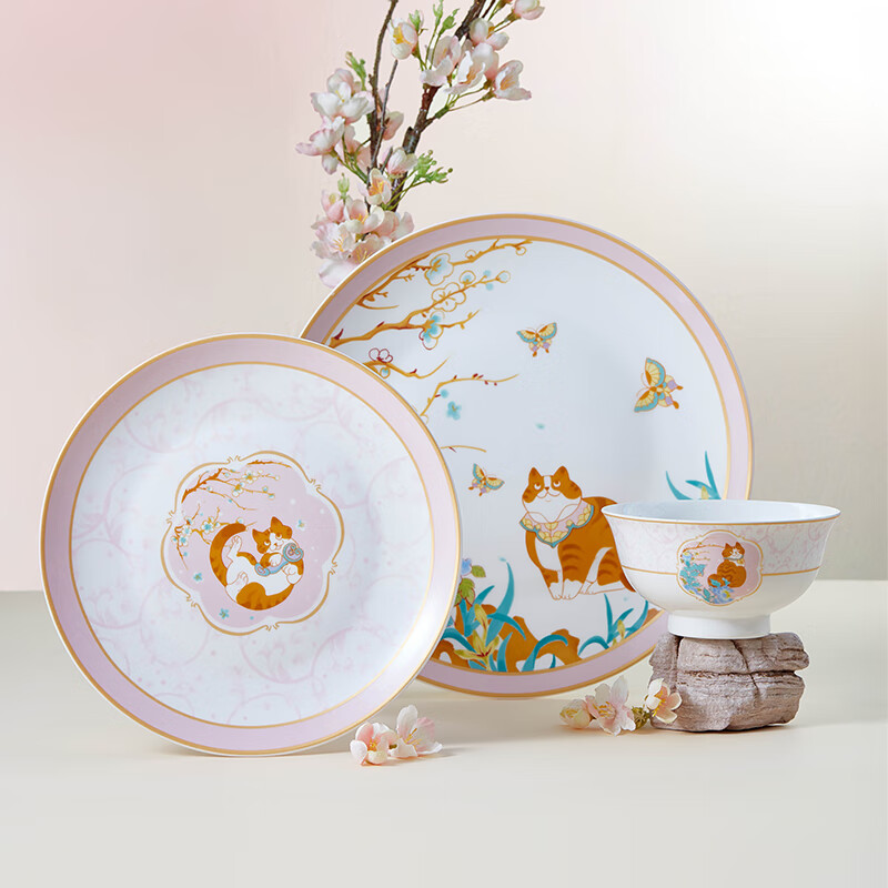 共禾京品 御猫寻芳16头餐具 SZTWCOM240008高清大图