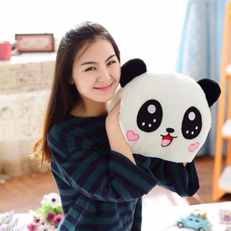 邮卡通暖手捂筒抱枕可插手毛绒玩具小布娃娃女生日物暖手宝可爱