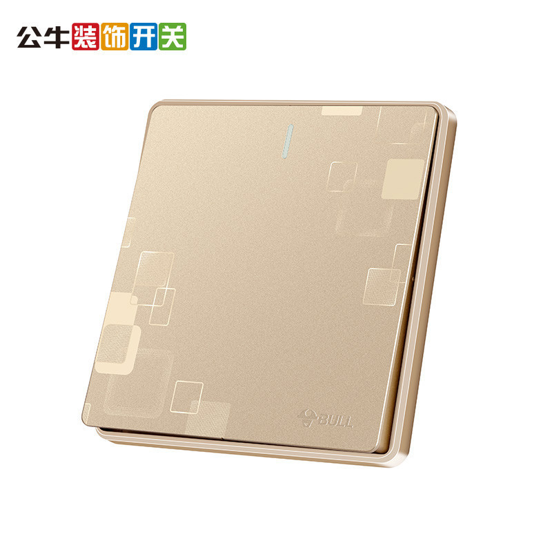 公牛bull单开单控一开单控开关单联开关插座面板g18k111玫瑰金