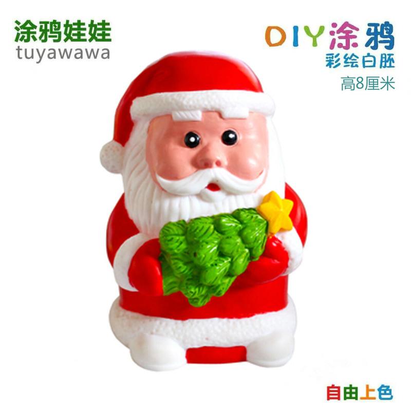 A040高8厘米+送颜料画笔 彩绘石膏模具娃娃儿童diy手工涂色摔白胚不坏涂鸦搪胶玩具葫芦娃