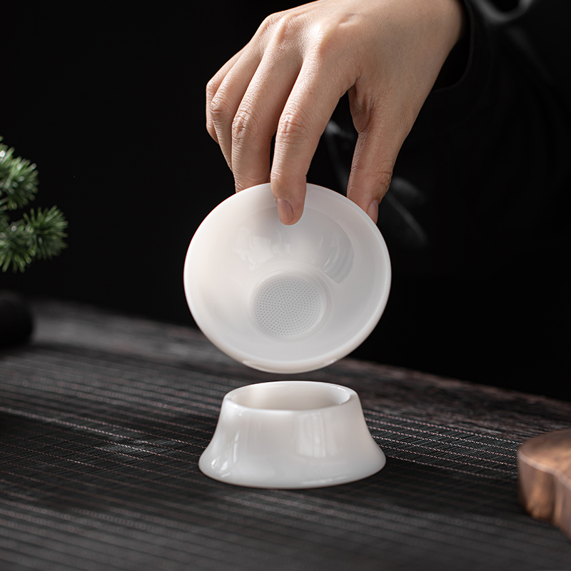 苏氏陶瓷(SUSHI CERAMICS)功夫茶具冰种玉白瓷薄胎羊脂玉厚润如玉高冰款套组