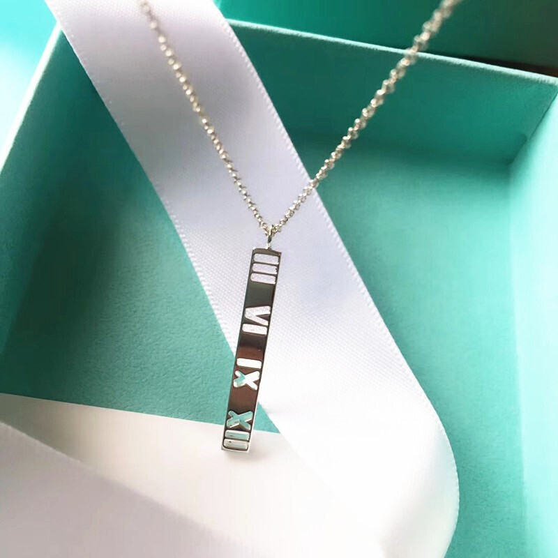 TIFFANY&CO.蒂芙尼 atlas罗马数字镂空线条项链 S925罗马数字镂空线条项链