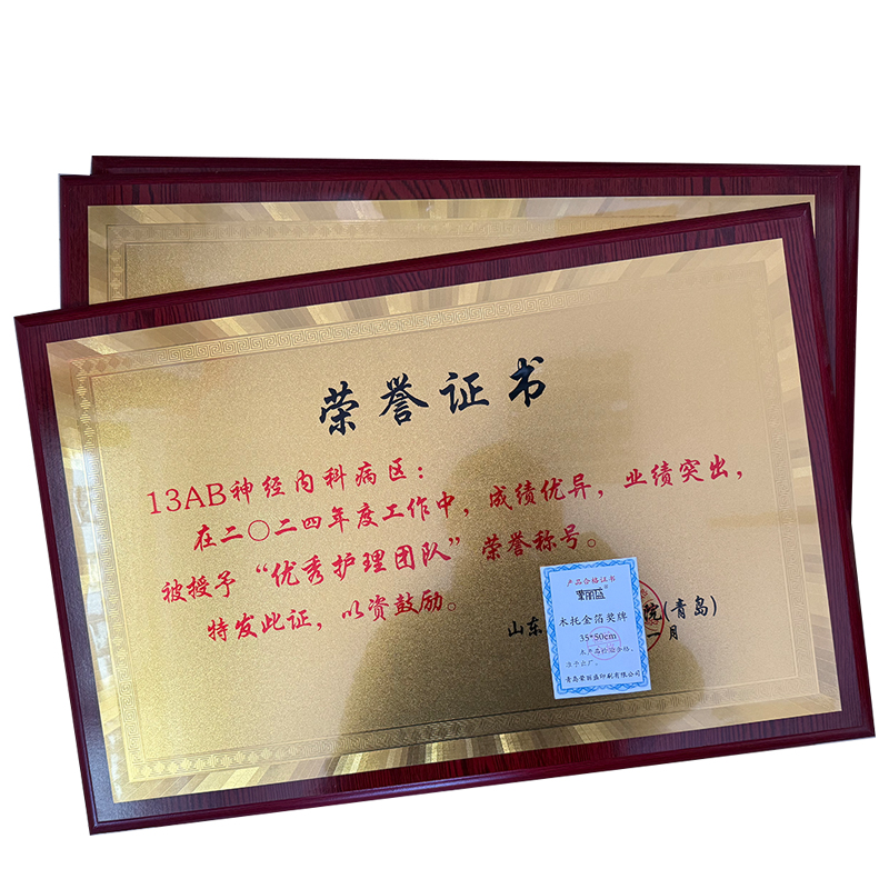 荣丽盛 木托金箔奖牌 标示标牌 35*50cm/块高清大图