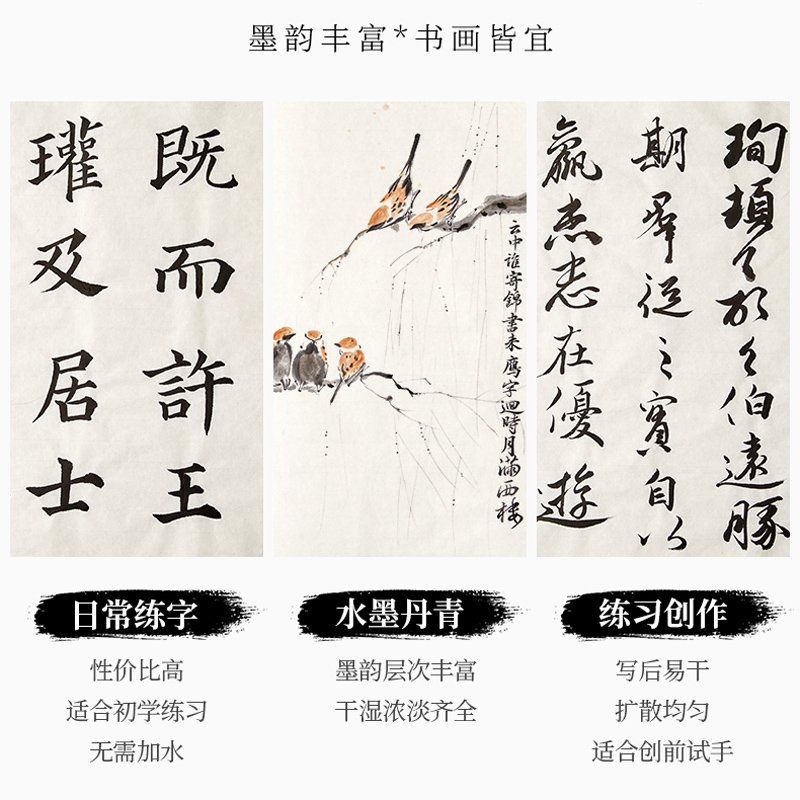 六品堂墨汁书法专用大瓶书画国画初学者练毛笔字小楷用速干毛笔墨水100g小瓶轻胶油烟墨文房