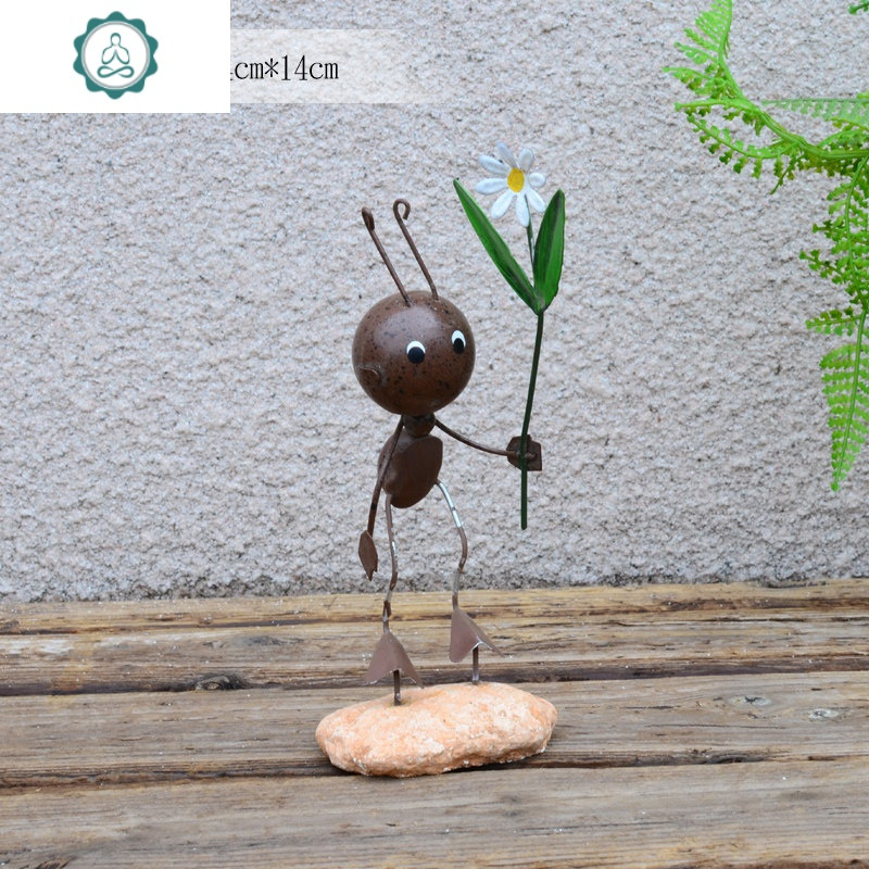 创意可爱铁艺蚂蚁小摆件家居装饰品客厅儿童房间办公室电视柜摆设 封