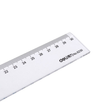 得力 6230直尺绘图制图工具尺透明塑料尺子测量合30cm