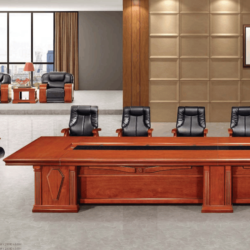 颂泰 HK/D-8048B 会议桌长桌贴实木皮会议台油漆 胡桃色/红檀色图片