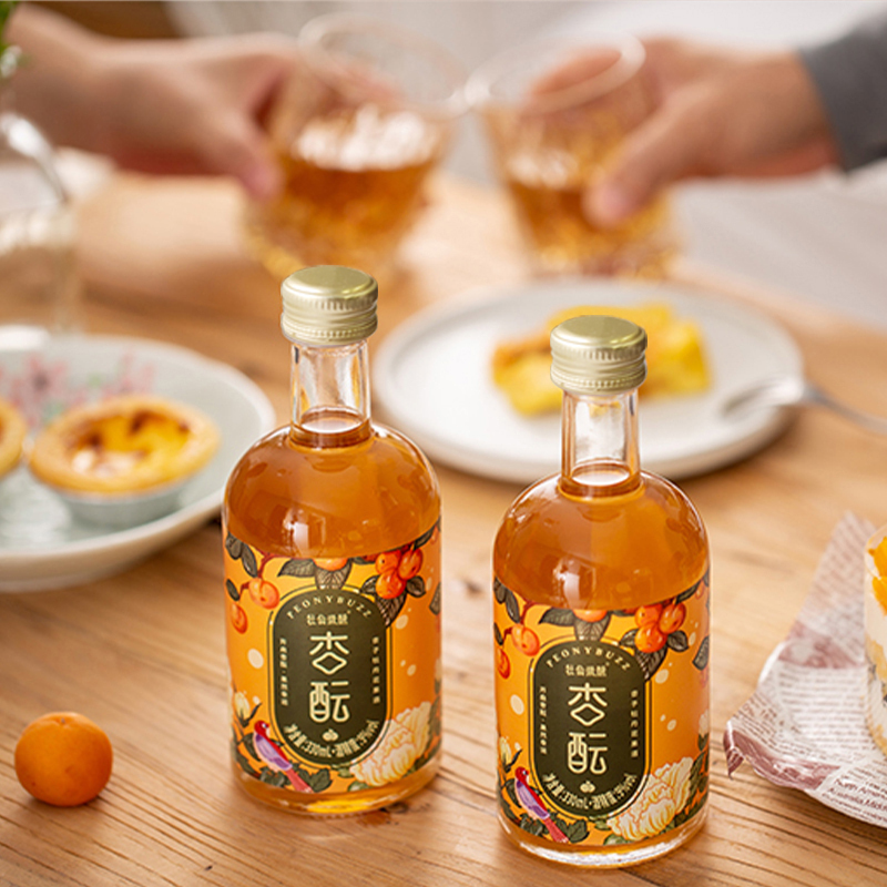 苏宁宜品牡仙微醺杏酝果酒(杏子牡丹花果酒)330ml*2瓶装