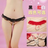 女士内裤透明蕾丝情趣内衣珍珠内裤蕾丝加大码情趣内裤胖mm200斤