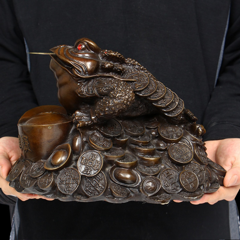 美帮汇铜金蟾摆件大号金蝉蟾蜍家居客厅装饰店铺收银开业礼品