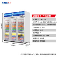 星星(XINGX)LSC-1218Y 1200升商用展示柜 立式对开门冷藏柜 商用大容量冰柜 冰箱 保鲜柜 三门饮料柜