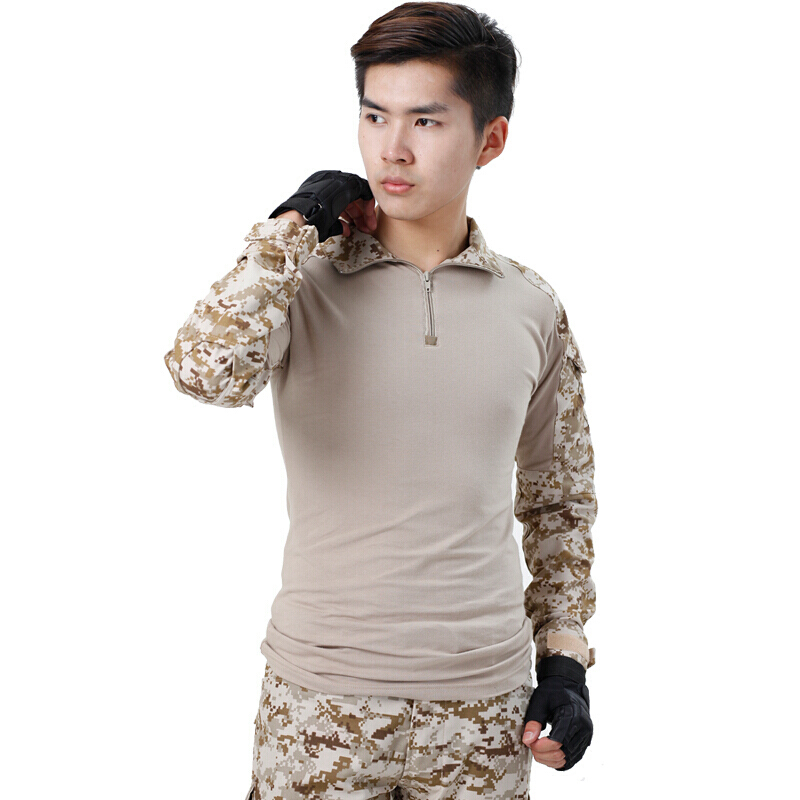 户外迷彩服套装男女青蛙服特种兵套服野战速干战术迷彩作训服弹性军装军迷服饰