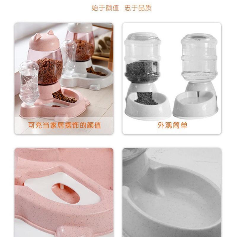 宠物不锈钢双碗 颜色随机 猫咪自动喂食器二合一体狗狗饮水机自助猫食盆猫粮盆神器宠物用品