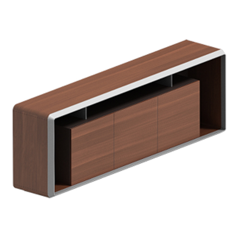 西泰油漆文件柜实木贴皮开放漆面矮柜2.3米办公室储物柜 yc112308b