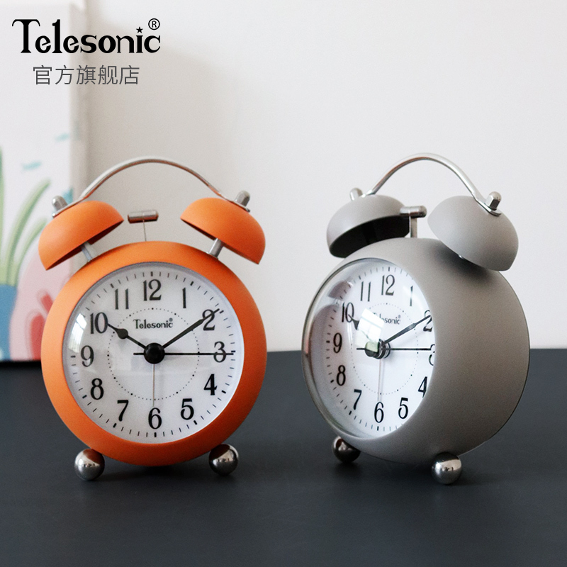 TELESONIC/天王星学生打铃闹钟简约家用床头钟儿童石英钟起床神器