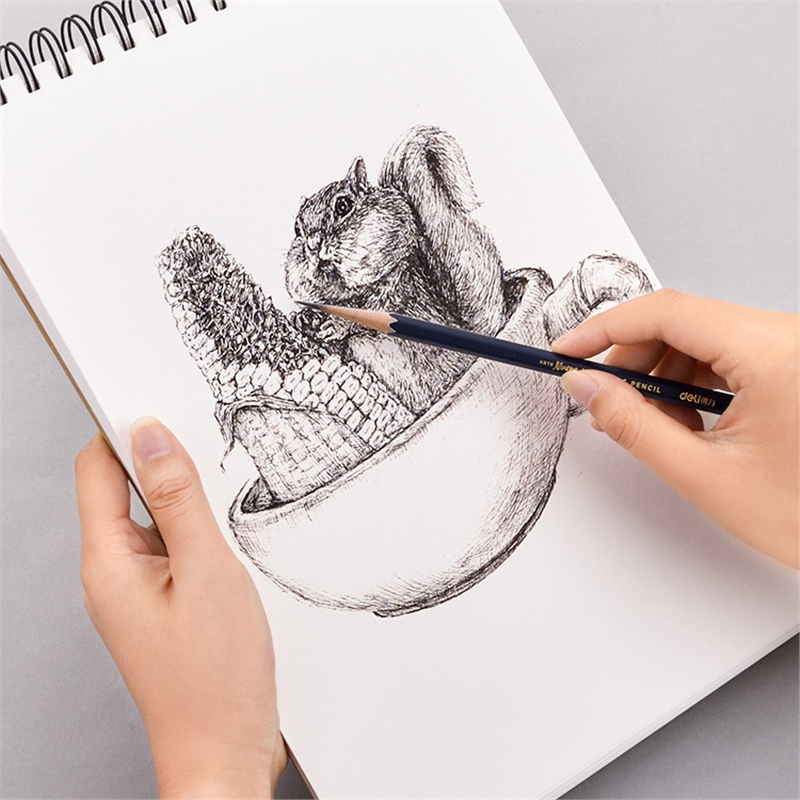 得力delia4素描本美术生专用16k速写本学生用画画本子空白马克笔专用