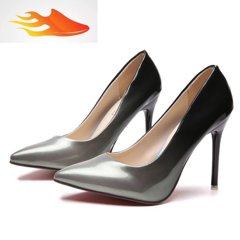 fishbasket42大码43码胖脚女鞋10cm细跟尖头显瘦高跟鞋男士cosplay