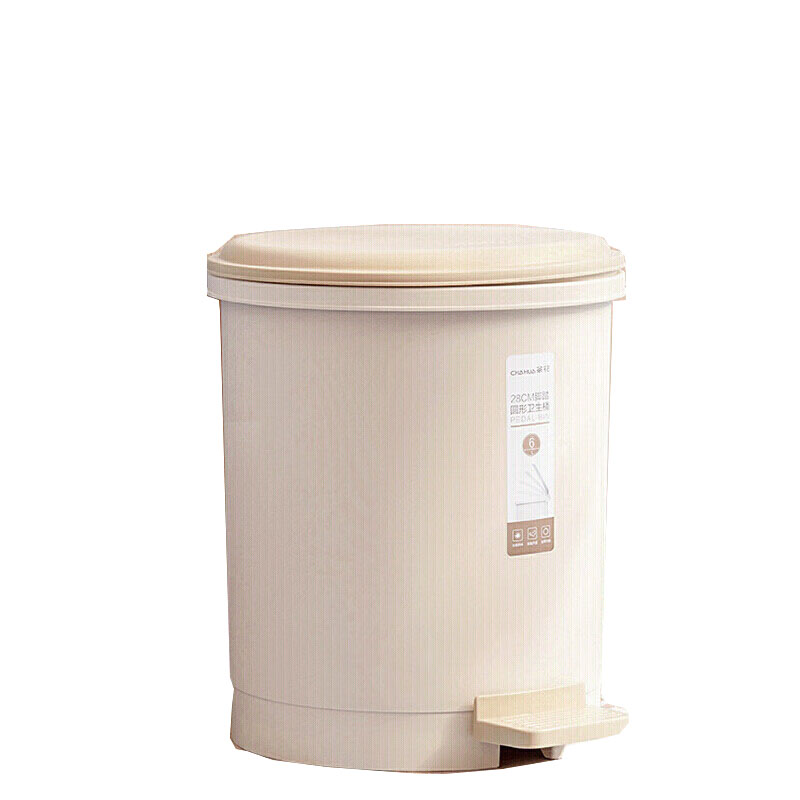 茶花(CHAHUA)25*26*23cm 印花脚踏卫生桶 6L(单位:台)棕彩高清大图
