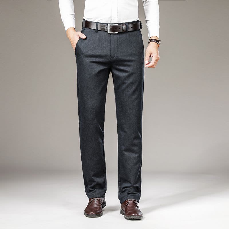 金盾(KIN DON)正品莫代尔休闲裤男裤子中年男士直筒中高腰长裤宽松秋冬季商务男裤图片