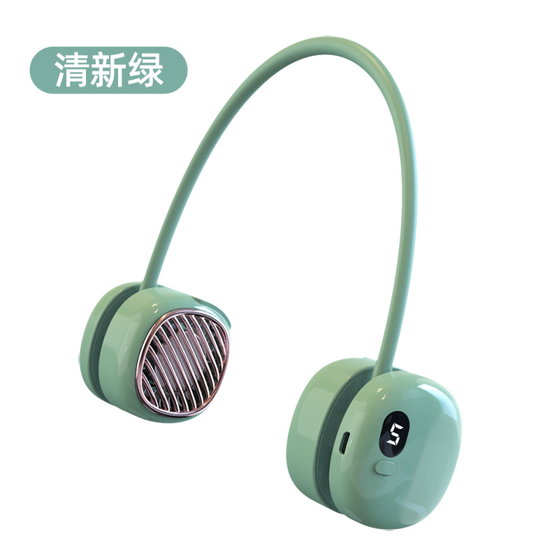 挂脖风扇新款无叶静音户外运动迷你电风扇USB充电小风扇3759A高清大图