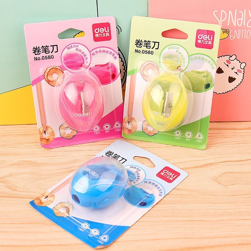 得力 0580 卷笔刀 转笔刀 小型削笔器 笔刨 创意卷笔文具 学生新品 5把装