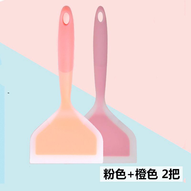 【补贴10%】烙饼硅胶铲子不粘锅玉子烧专用不伤锅煎铲油刷耐高温煎饼锅铲炒菜 橙色+粉色【送1小油刷】