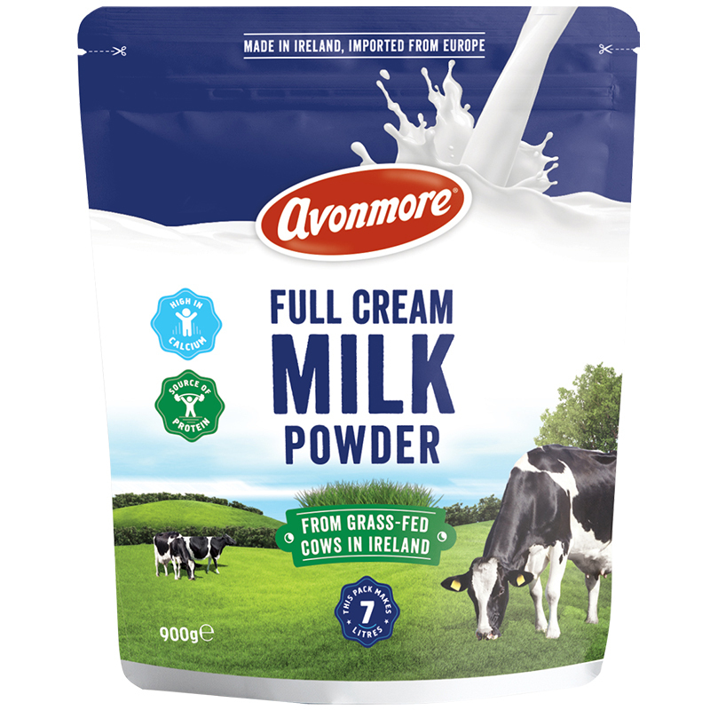 爱尔兰原装进口艾恩摩尔全脂高钙乳粉调制乳粉900g学生成人早餐奶粉
