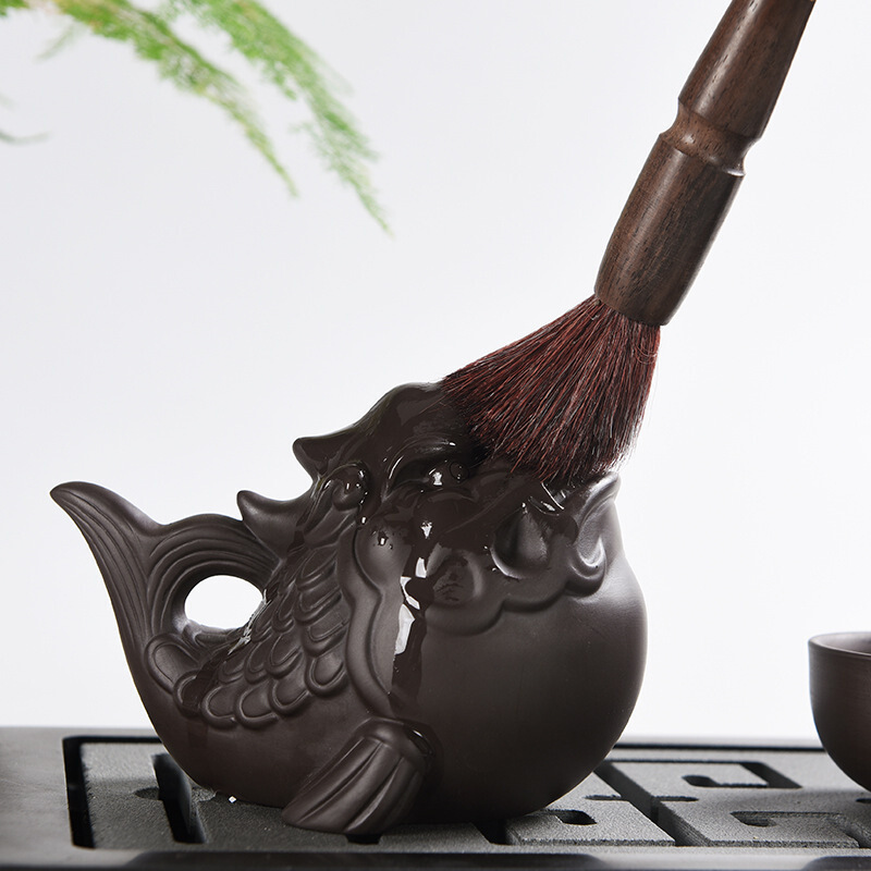 可养手工招财抱金三足金蟾紫砂貔貅摆件可养功夫茶具茶玩