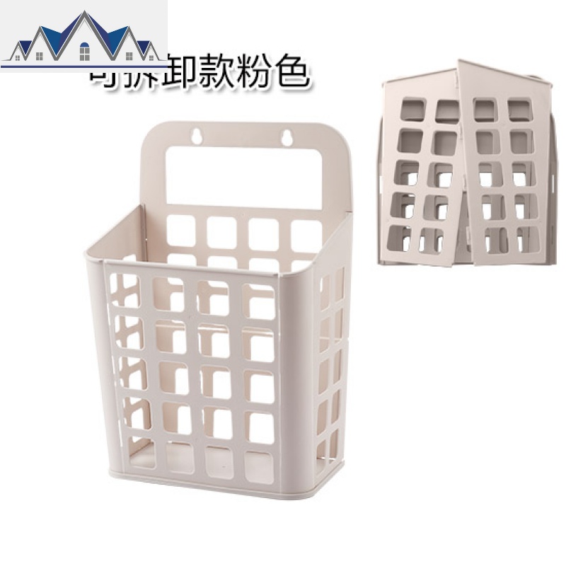 可折叠脏衣篮免打孔装衣物玩具收纳筐 家用放脏衣服的篮子 三维工匠收纳篮 可拆卸款粉色