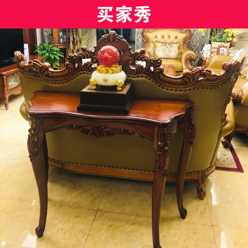 森美人美式半圆玄关桌靠墙桌子欧式沙发背几实木玄关台走廊入户玄关柜高清大图