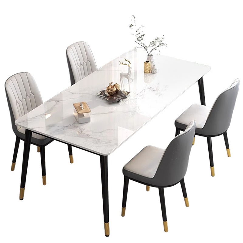 悦兴诚岩板餐桌长160cm+4椅套高清大图