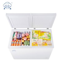 冰熊 188升 家用商用一级能耗节能小冰柜迷你卧式冷藏冷冻双温双箱冷柜