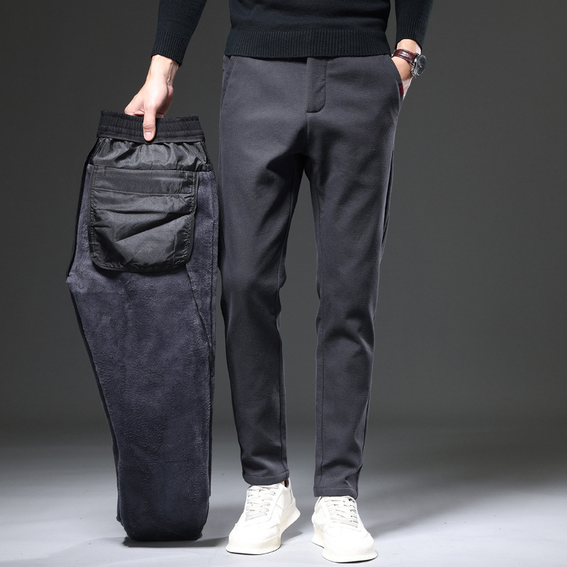 啄木鸟2025秋冬新款高端休闲长裤男士修身直筒轻商务男款休闲长裤高清大图