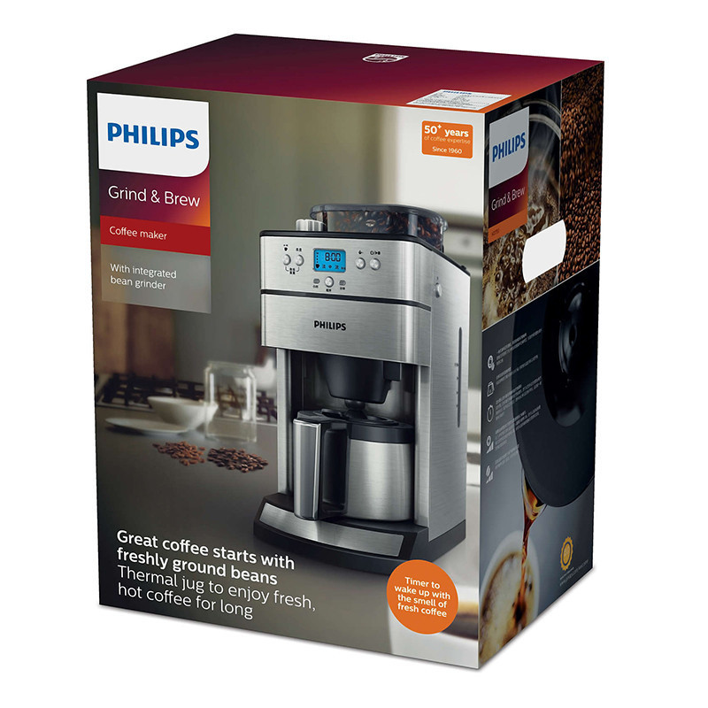 飞利浦(Philips ) 咖啡机 家用全自动滴滤式带磨豆保温预约功能 HD7753/00