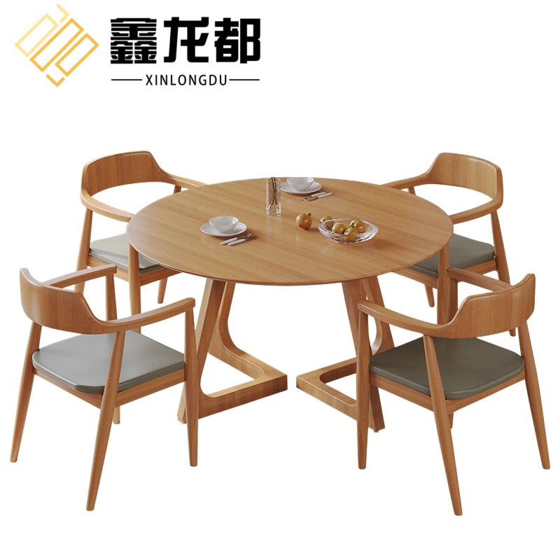 鑫龙都 休闲桌椅100cm+4椅套