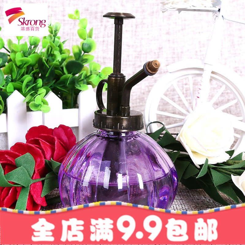 复古园艺浇花彩色小喷壶多肉植物喷水壶家用手压式喷雾瓶洒水壶