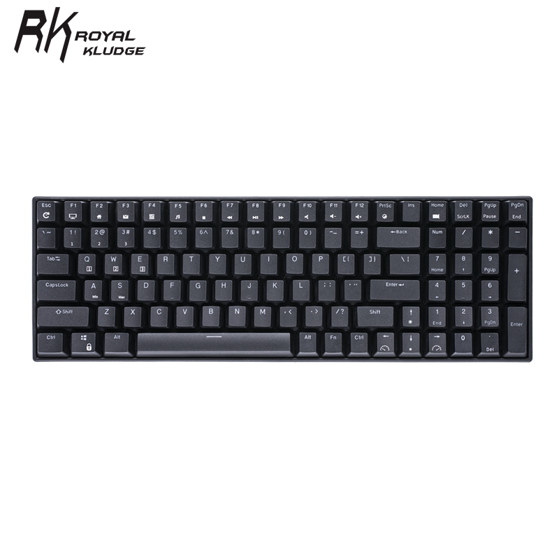 RK100(860)有线/蓝牙/无线2.4G三模机械键盘100键办公键盘可插拔轴台式机笔记本电脑键盘白色背光黑色茶轴